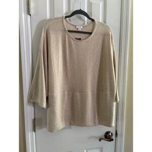 J. Jill Heather Beige Top Medium NEW Cashmere Blend